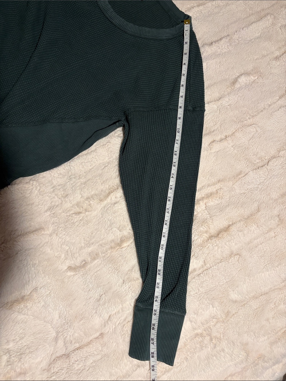 NWOT Aerie offline Dark Green Long Sleeve Oversized Thermal Top Sz XS - Picture 10 of 10